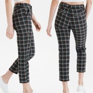 🆕 American Eagle Skinny High-Waist Plaid Print Pants. (Waist Size 38”)